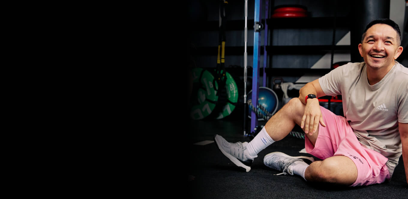 man fitness sitting weights