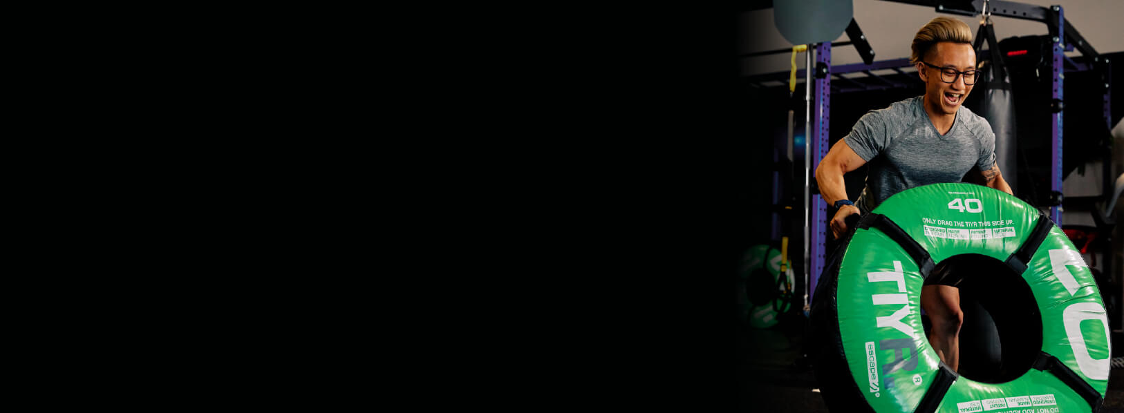 man doing fitness at gym